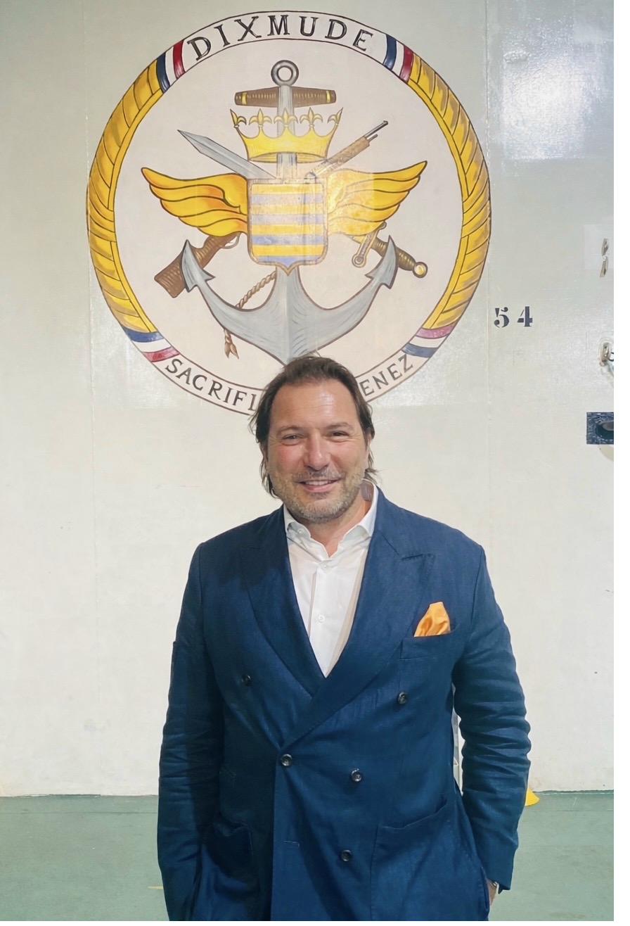 Arnaud Pelegry à bord du BPC Dixmude